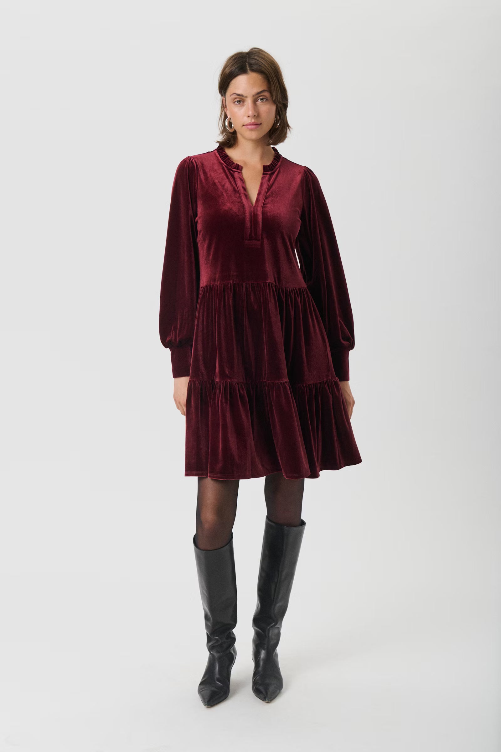 Part Two Viggase Velvet Dress  30306576  Tawny Port