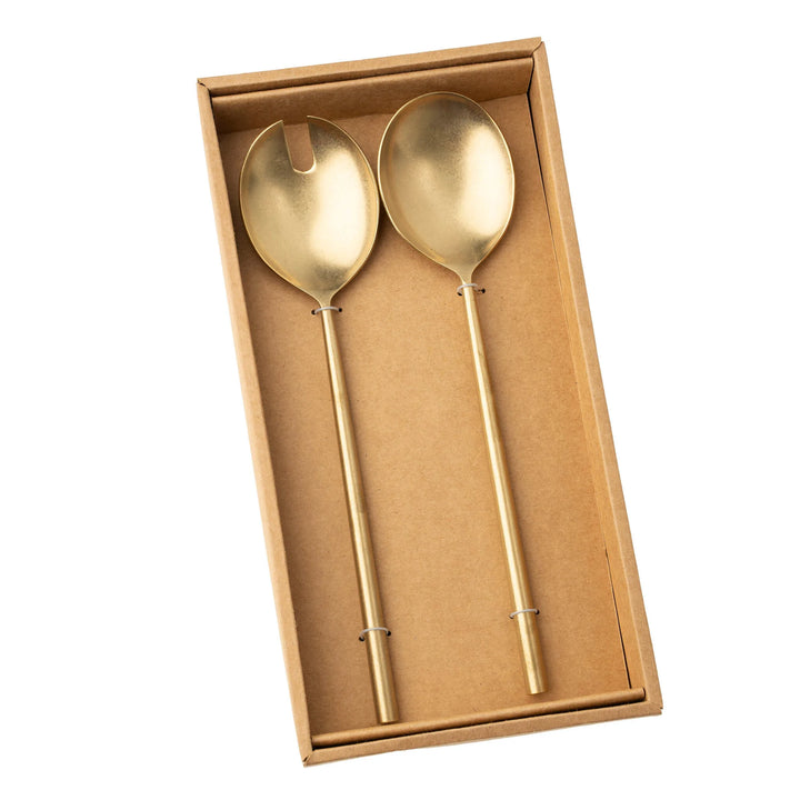 Indaba Tides Salad Servers  Tumbled Gold 4-7232