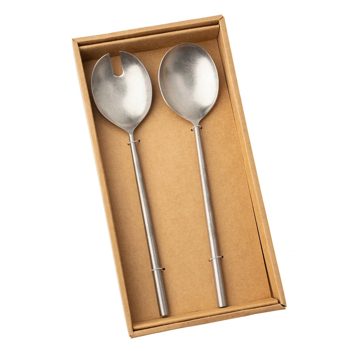 Indaba Tides Salad Servers Tumbled Stainless 4-7233