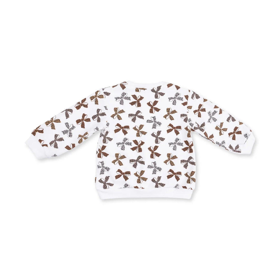 Angel Dear Baby Girl Oversized Sweatshirt   410-F26-LPF   Leopard French Terry