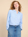 White Stuff Sophie Organic Cotton Shirt  439531  Blue Multi