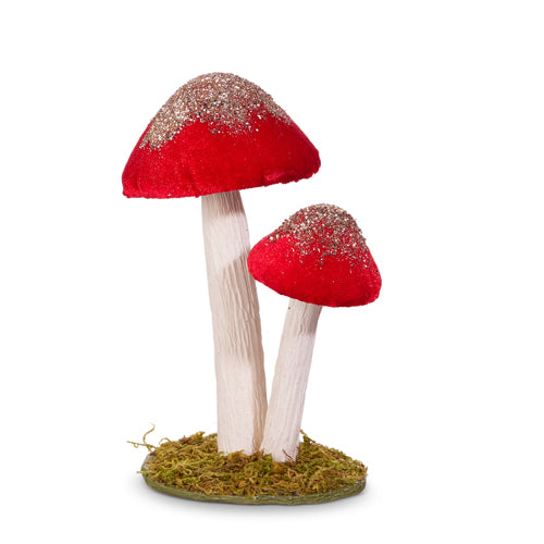 Raz 6.5" Red Mushroom Cluster  4403476