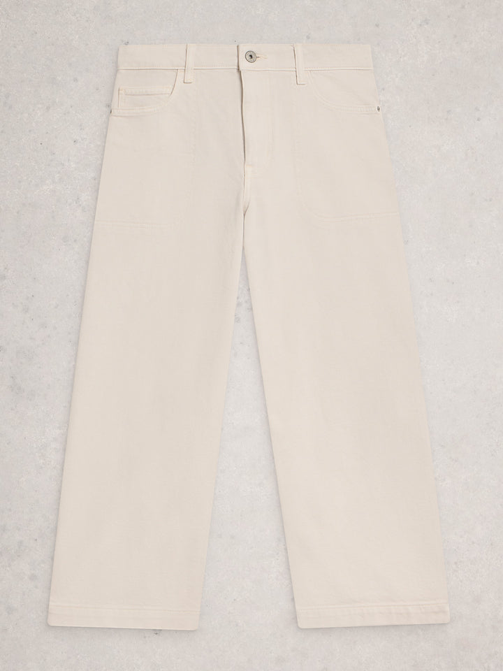 White Stuff Tia Wide Leg Crop Jean  441459  Natural White