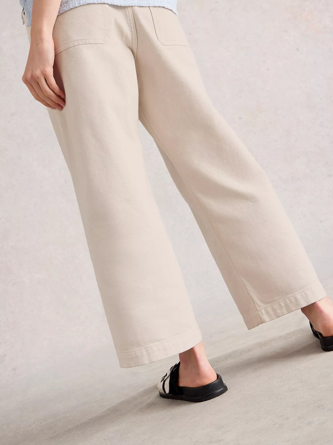 White Stuff Tia Wide Leg Crop Jean  441459  Natural White