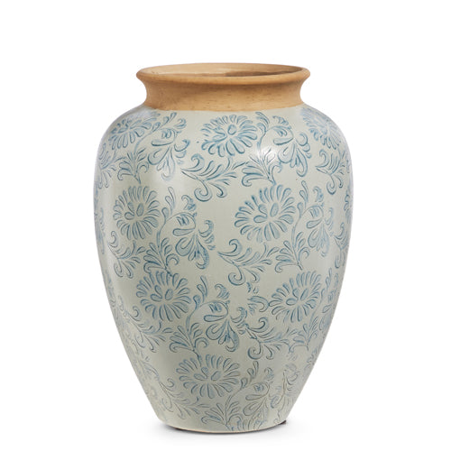 Raz Blue Floral Terracotta Vase 4426614