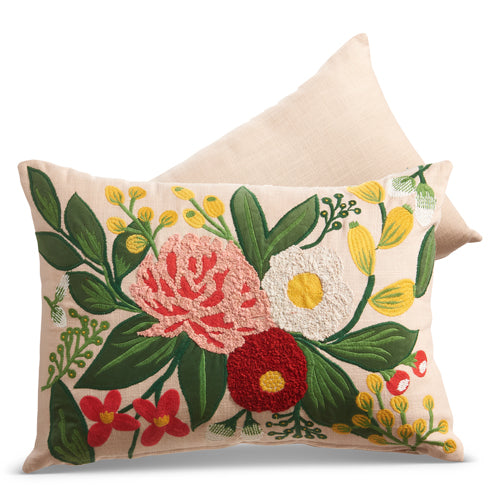Raz 20" Embroidered Floral Cushion  4427700