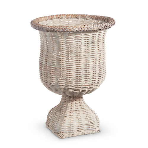 Raz 19" White Woven Urn  4431500