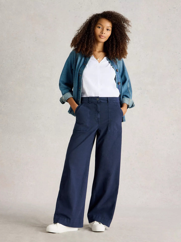 White Stuff Twister Wide Leg 443293 Dk. Navy