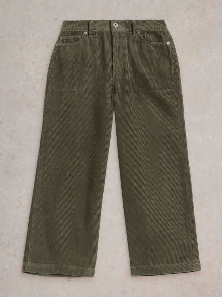 White Stuff Tia Cord Wide Leg Crop Green 444239