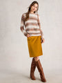 White Stuff Coral Velvet Skirt 444304 Chartreuse