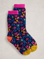 White Stuff Leopard Camo Cabin Sock 444782