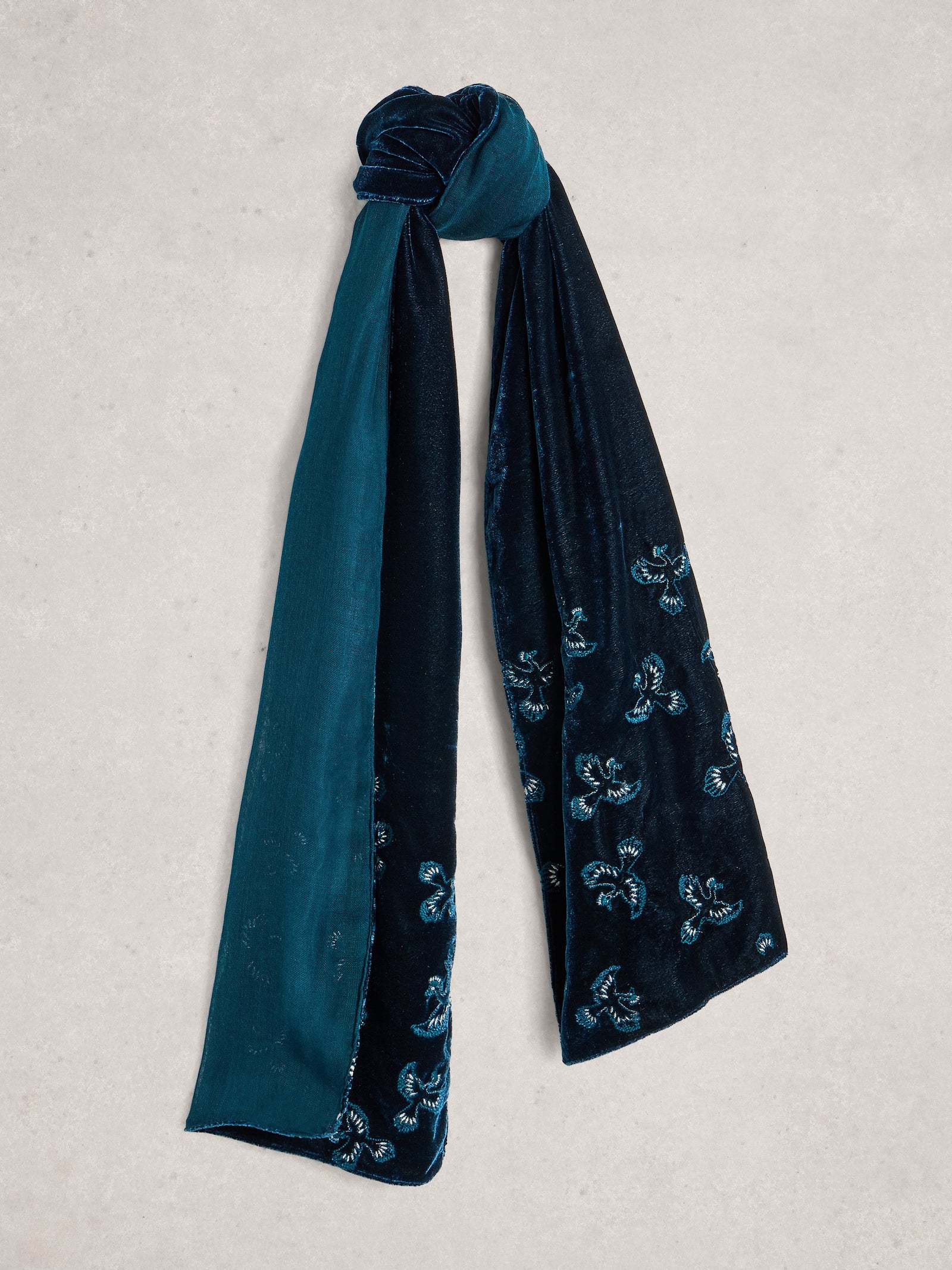 White Stuff Velvet Scarf 444854 Teal