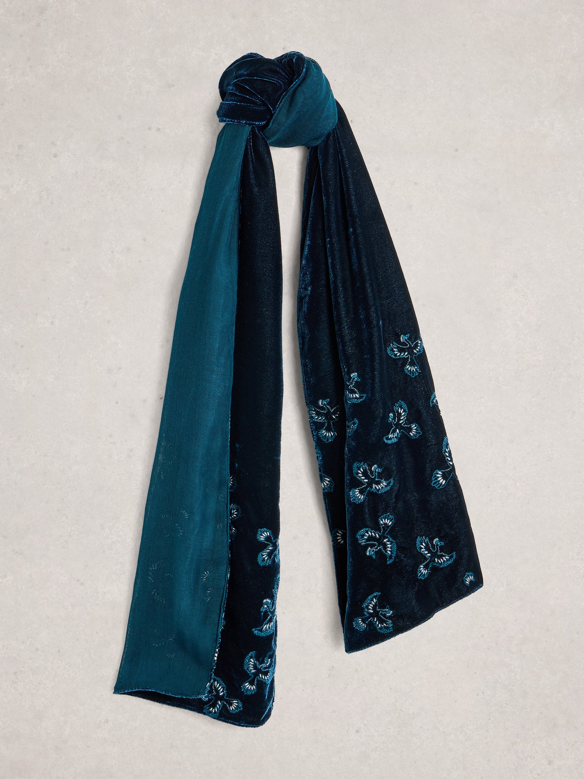 White Stuff Velvet Scarf 444854 Teal