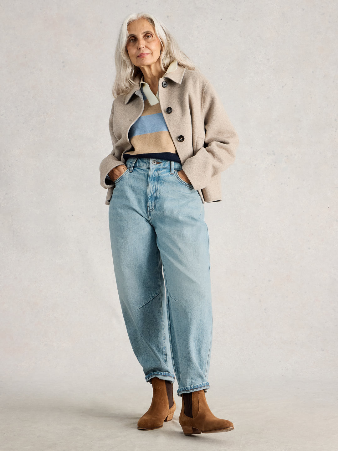 White Stuff Aubrey Barrel Leg Jean  444939  Light Denim
