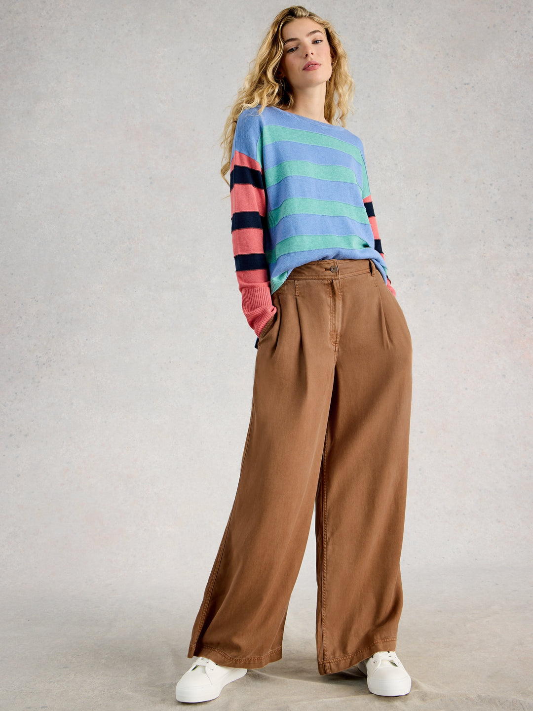 White Stuff Sasha Wide Leg Trouser  445089  Mid Tan