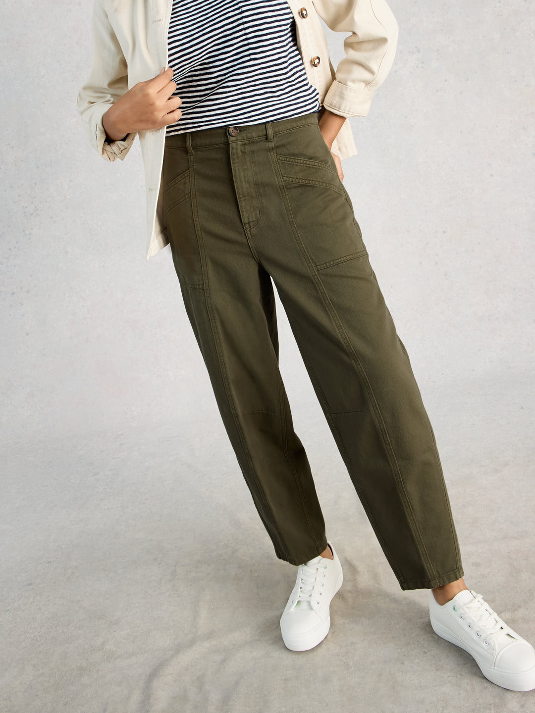 White Stuff Aubrey Barrel Pant Khaki 445090