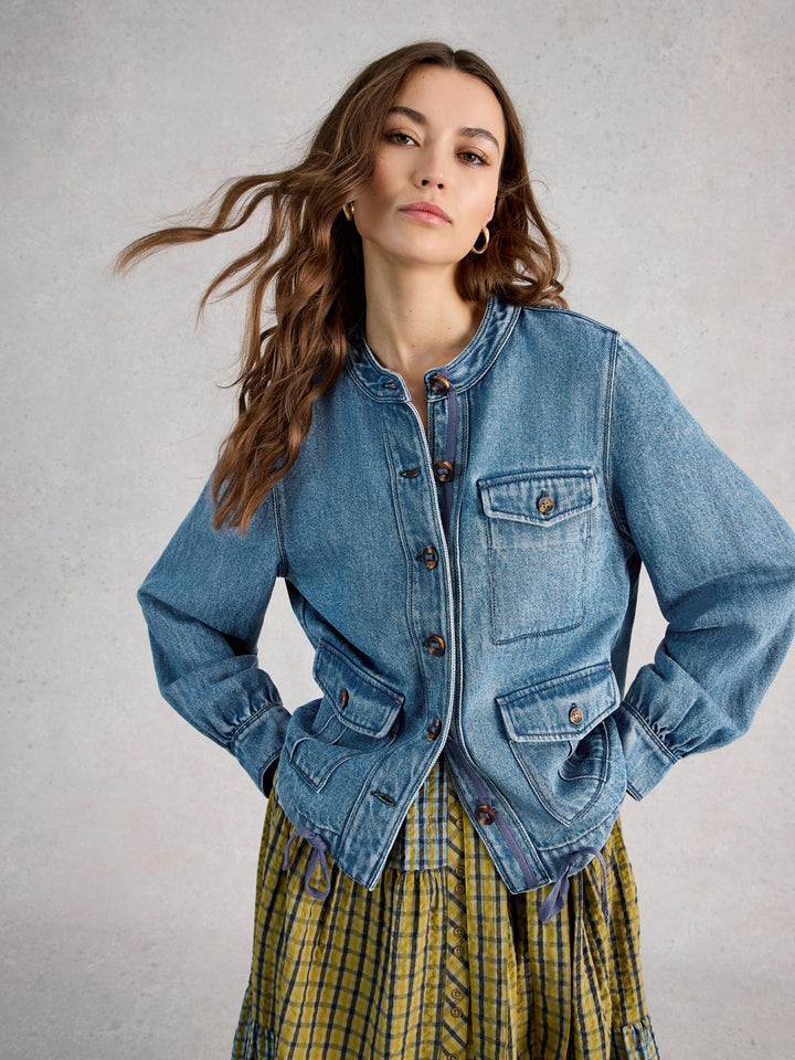 White Stuff Demi Utility Denim Jacket  445099  Mid Denim