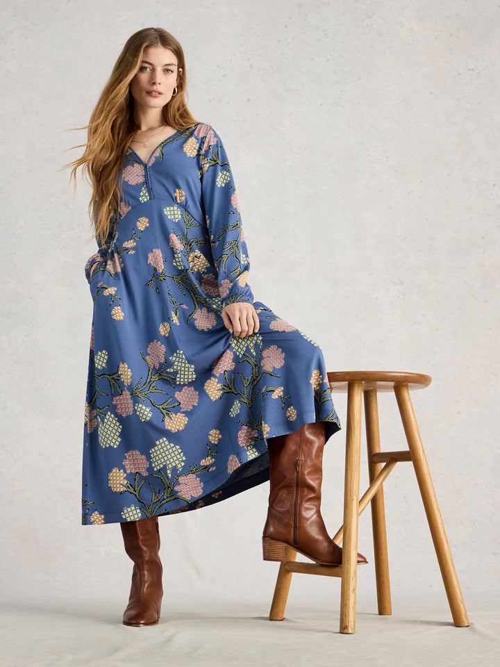 White Stuff Megan Jersey Dress  445190  Blue Multi