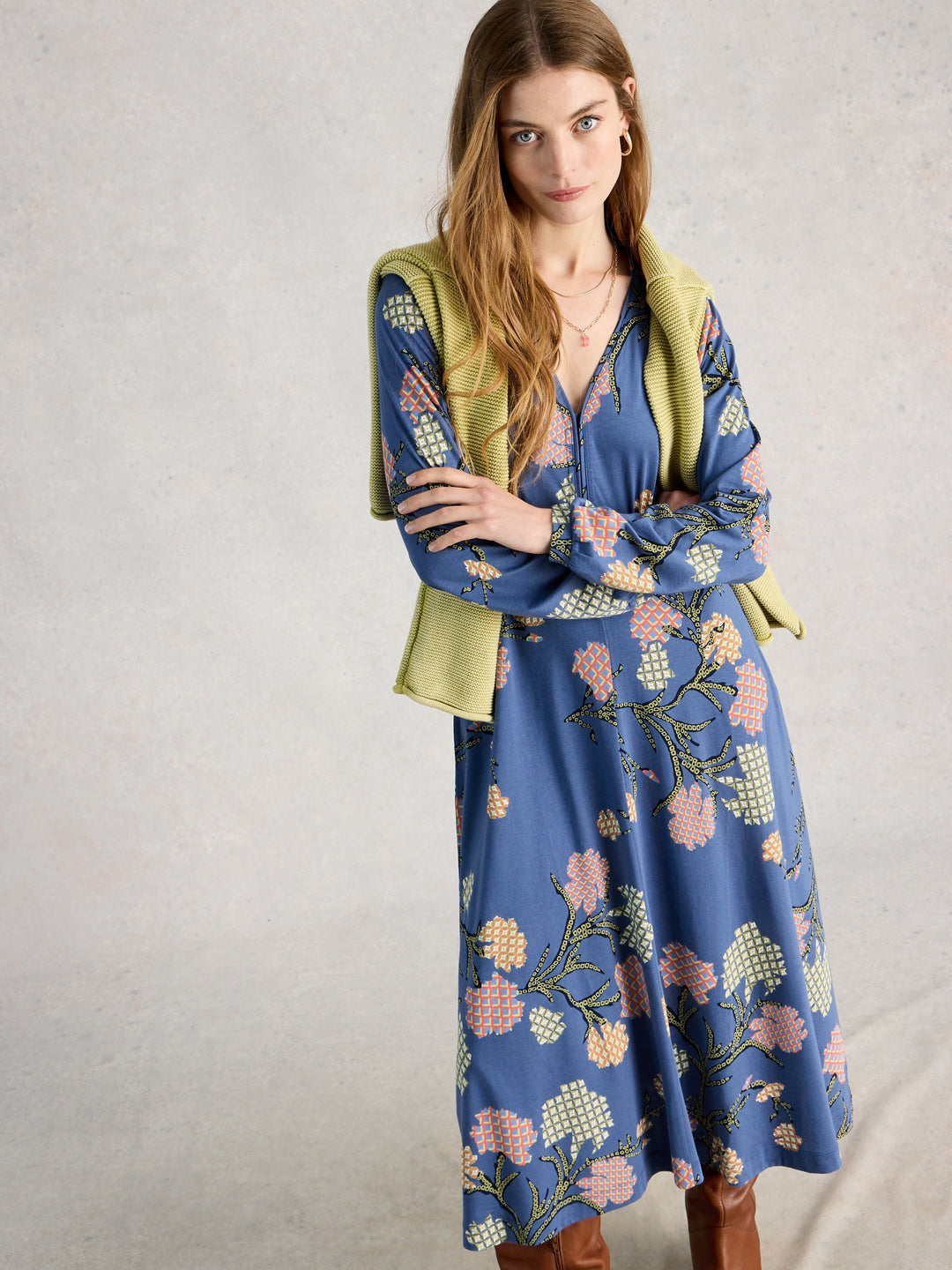 White Stuff Megan Jersey Dress  445190  Blue Multi