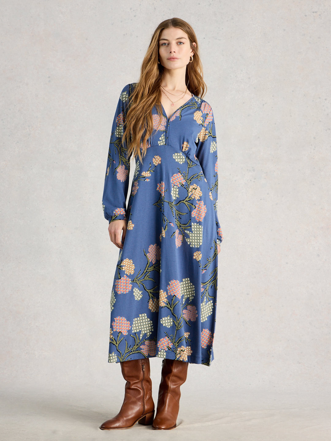 White Stuff Megan Jersey Dress  445190  Blue Multi