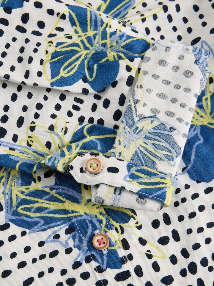 White Stuff Sophie Organic Cotton Shirt  445245  Ivory Print