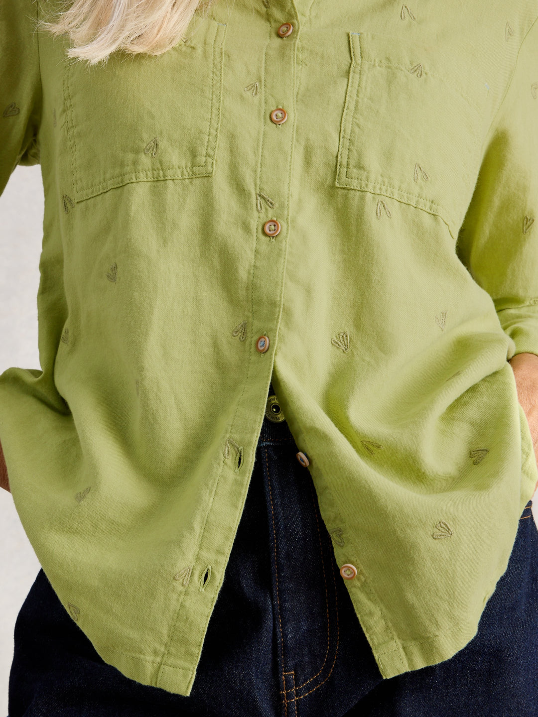 White Stuff Sophie Organic Cotton Shirt  445245  Light Green