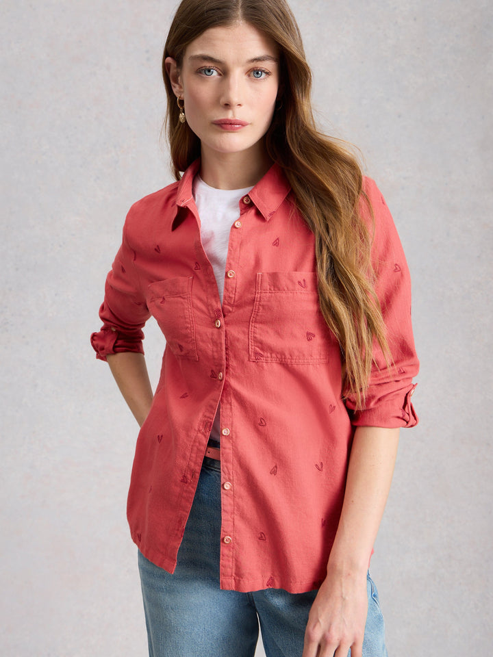 White Stuff Sophie Organic Cotton Shirt  445245  Mid Pink