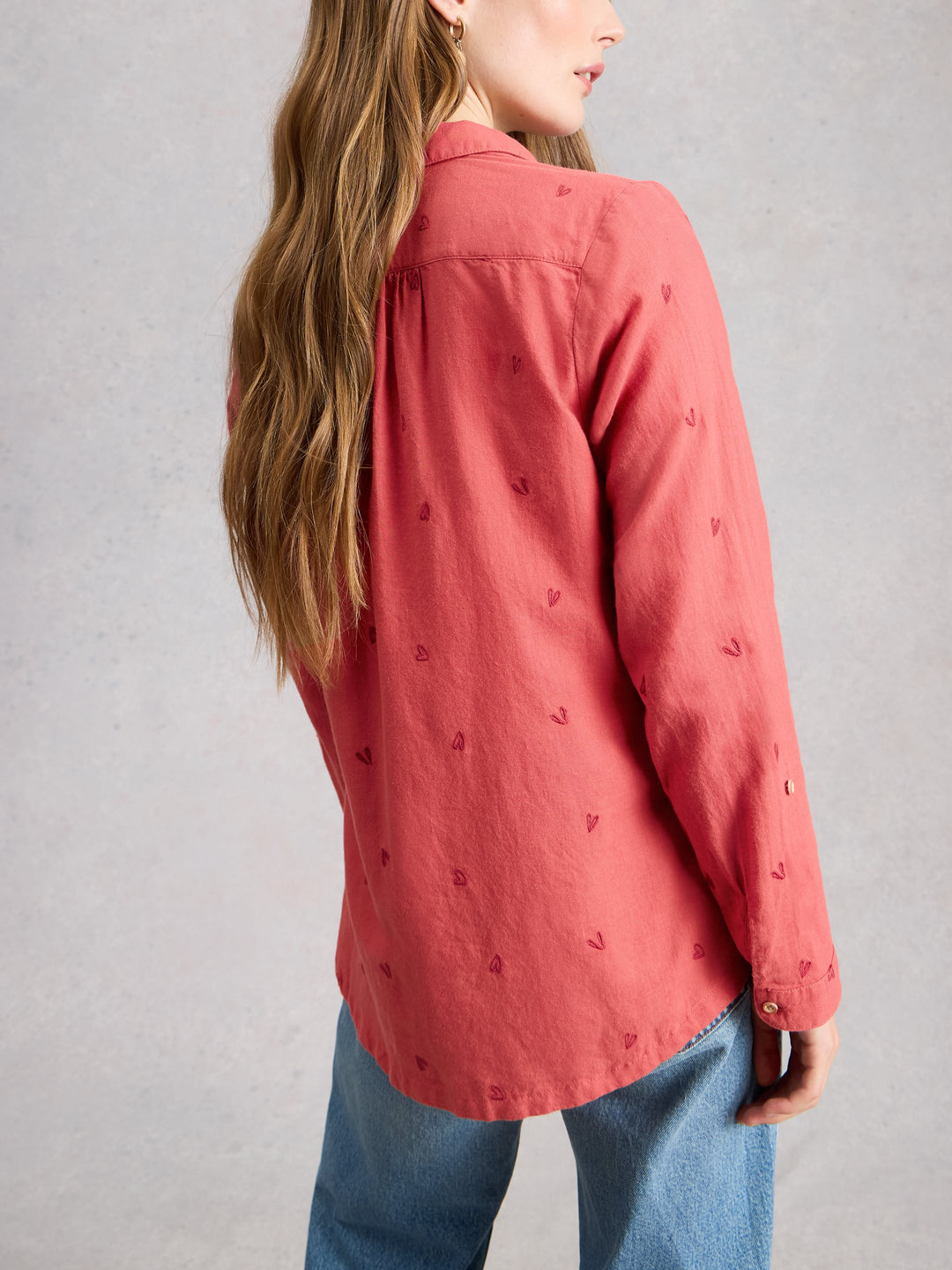 White Stuff Sophie Organic Cotton Shirt  445245  Mid Pink