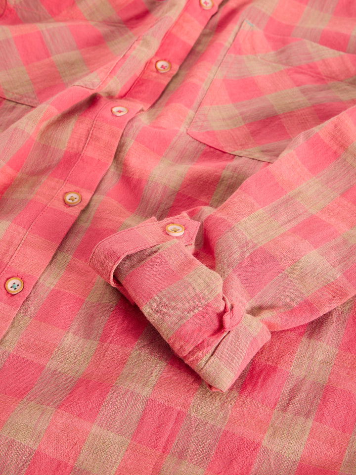 White Stuff Sophie Organic Check Shirt  445279  Pink Multi