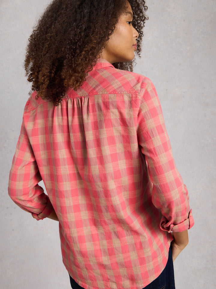 White Stuff Sophie Organic Check Shirt  445279  Pink Multi