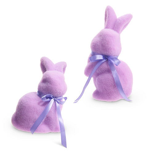Raz Flocked Bunny -  Pastel Purple