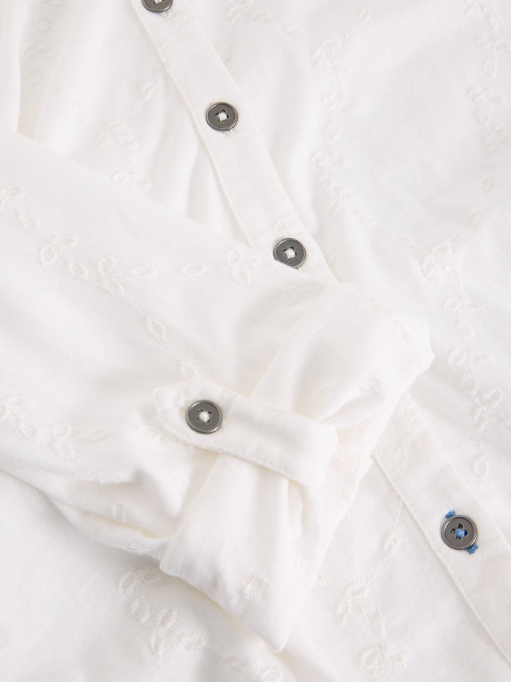 White Stuff Annie Broderie Jersey Shirt  445368  Brilliant White