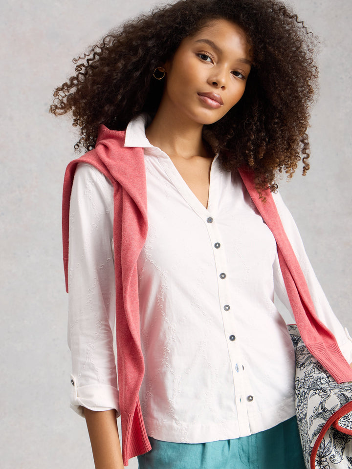 White Stuff Annie Broderie Jersey Shirt  445368  Brilliant White