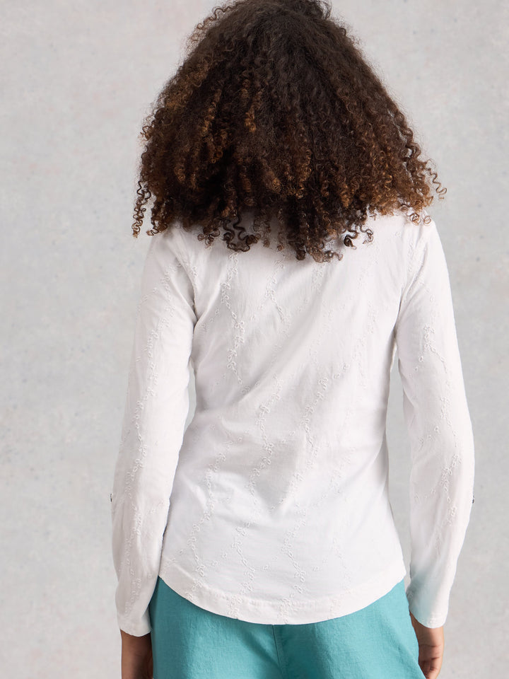 White Stuff Annie Broderie Jersey Shirt  445368  Brilliant White