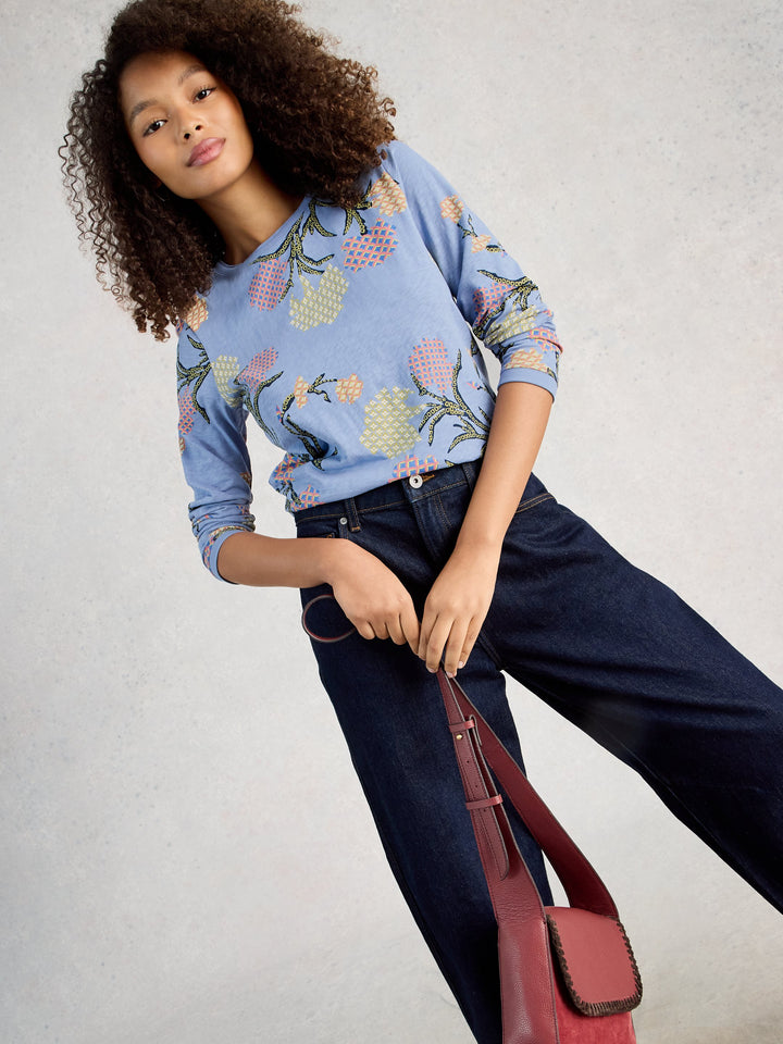 White Stuff Clara LS Tee  445373  Blue Print