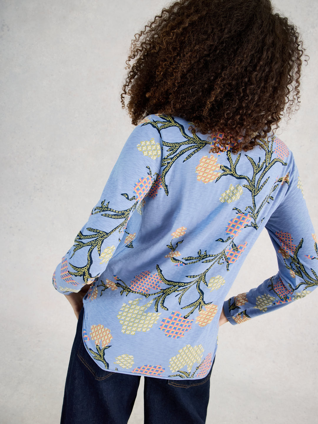 White Stuff Clara LS Tee  445373  Blue Print