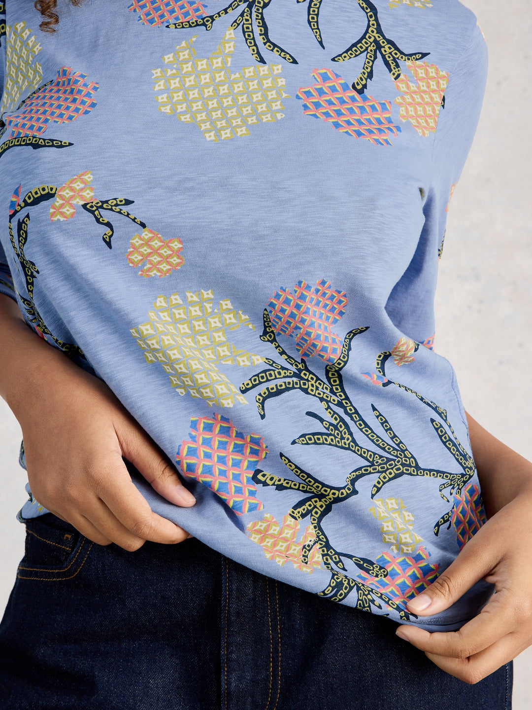 White Stuff Clara LS Tee  445373  Blue Print
