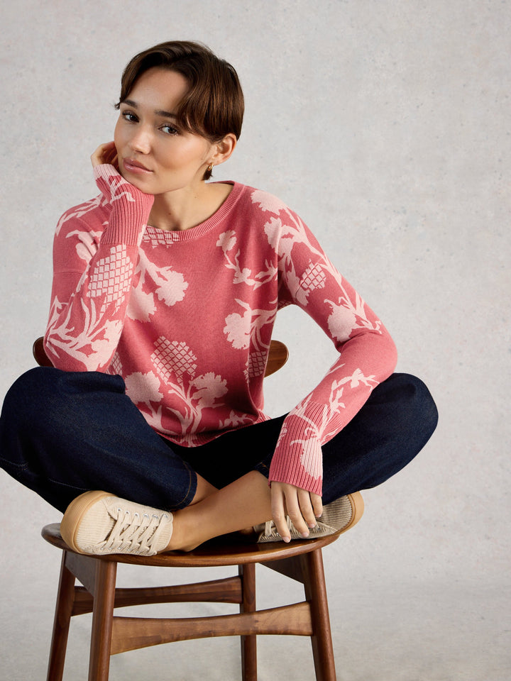 White Stuff Olive Print Sweater  445391  Pink Print