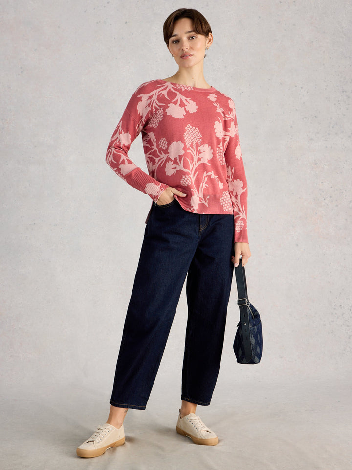 White Stuff Olive Print Sweater  445391  Pink Print