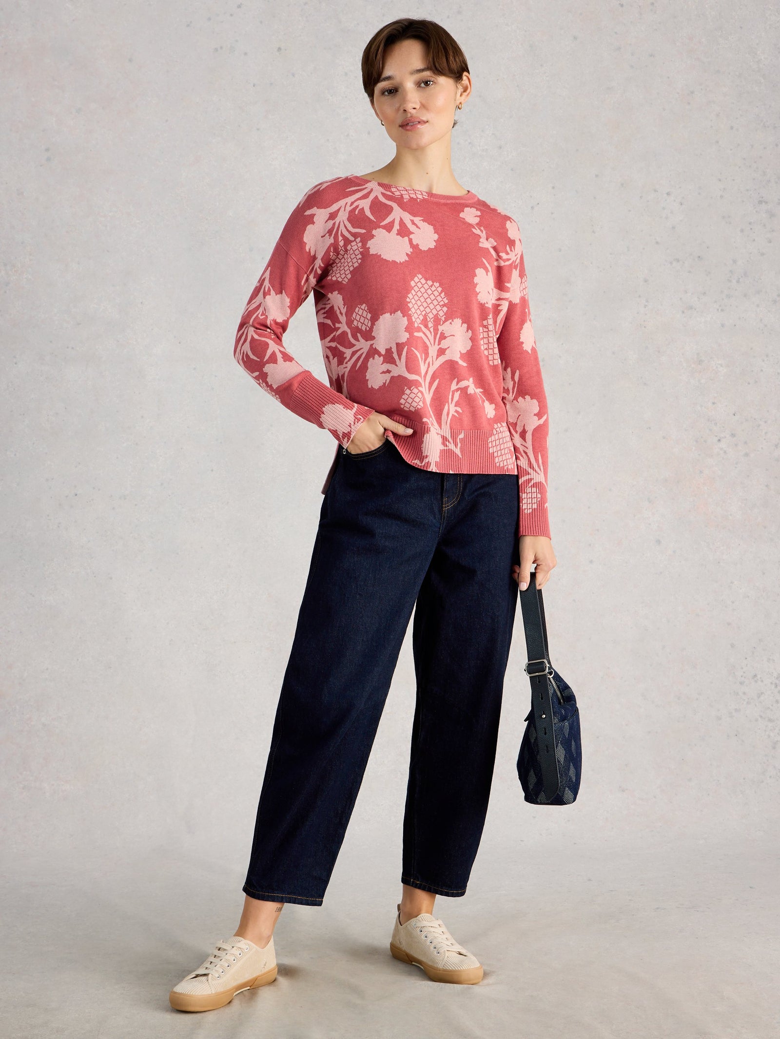 White Stuff Olive Print Sweater  445391  Pink Print