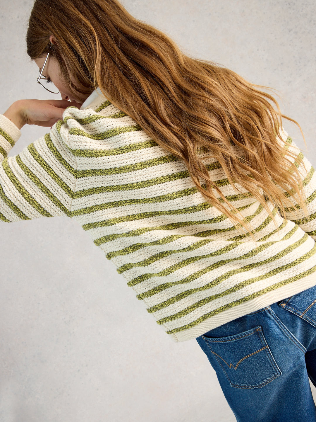 White Stuff Belle Striped Cardigan  445415  Ivory Multi