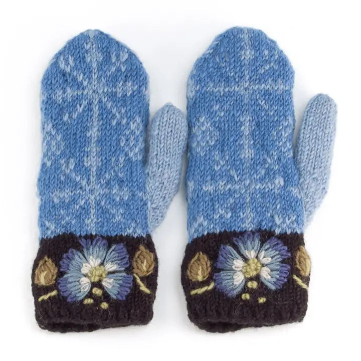 Lost Horizons Eleanor Mittens  -  Periwinkle