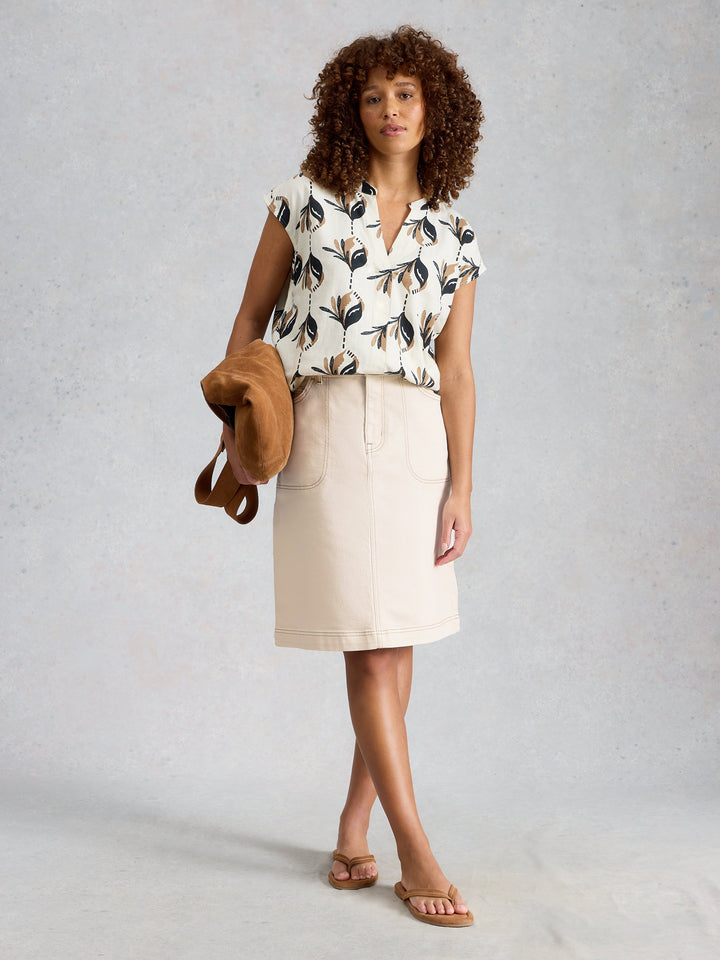 White Stuff Tia Denim Skirt  446055  Natural White