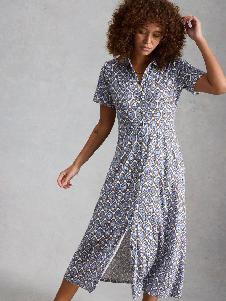 White Stuff Rua Dress 446106 Blue Mult