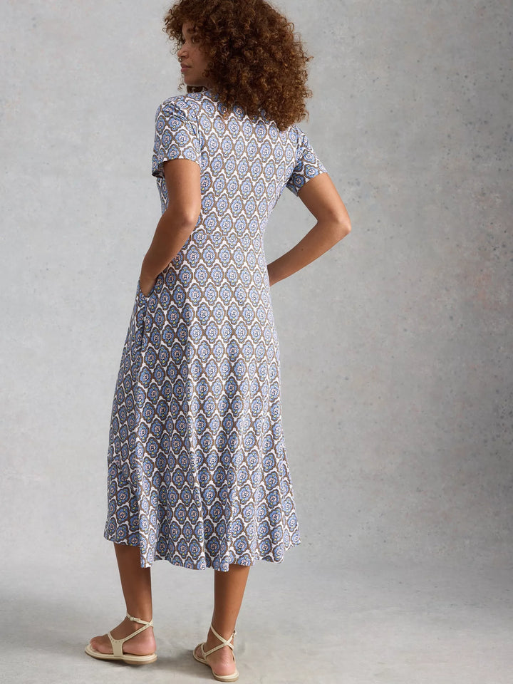 White Stuff Rua Dress 446106 Blue Mult