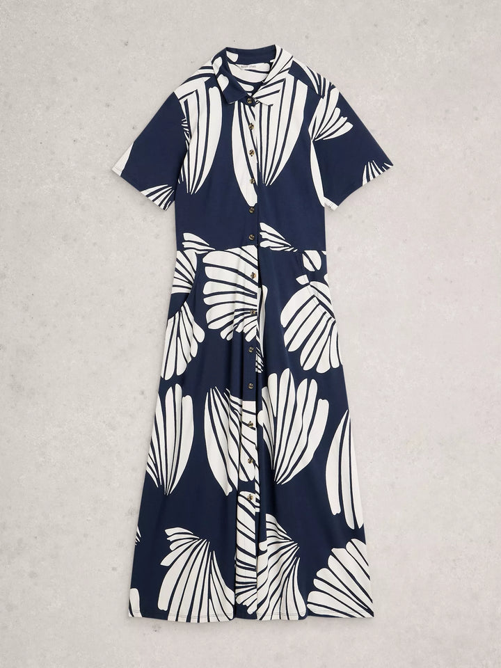 White Stuff Rua Dress 446106 Navy Print