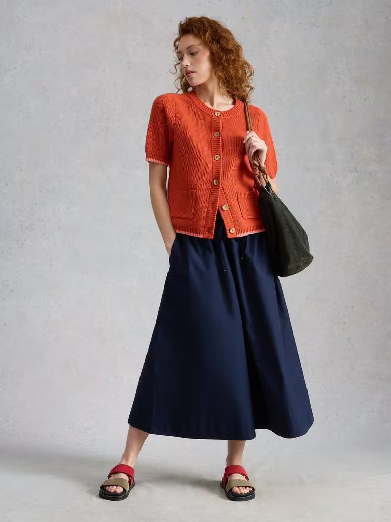White Stuff Lauryn Poplin Wide Leg Crop Trouser  446152  Dark Navy