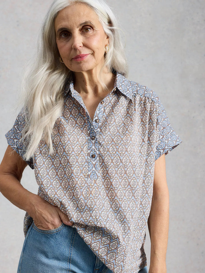 White Stuff Orla Shirt 446205 Blue Multi