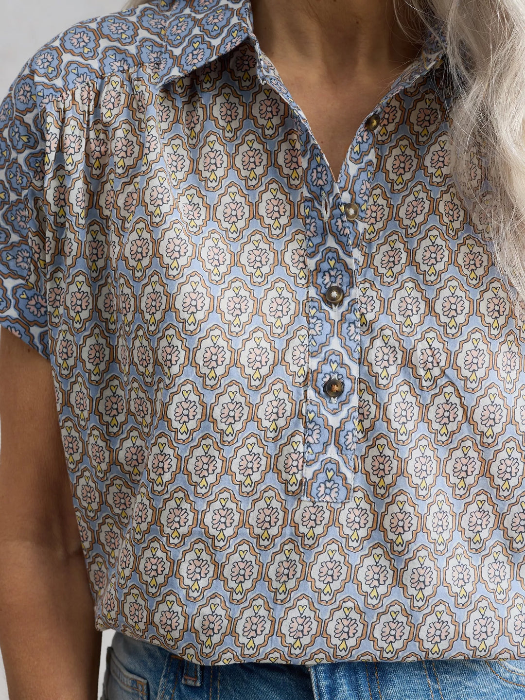 White Stuff Orla Shirt 446205 Blue Multi