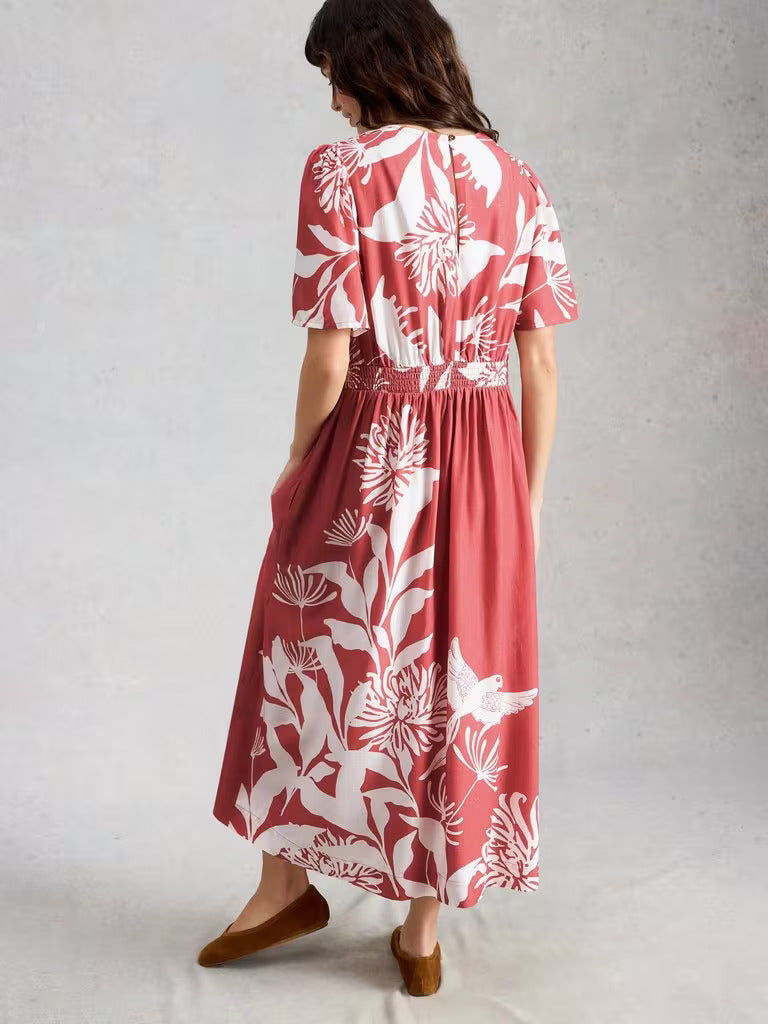 White Stuff Lucy Midi Dress  446212  Pink Clay Print